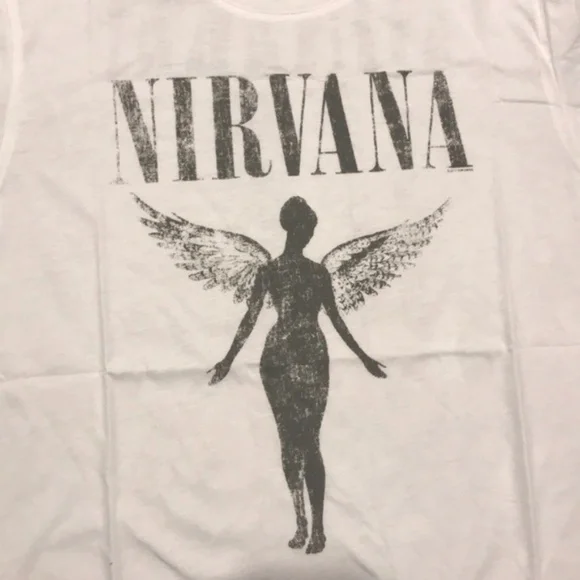 SOLD OUT White Nirvana Vintage Concert Band Graphic Tee T-Shirt Top Shirt - Picture 6 of 7